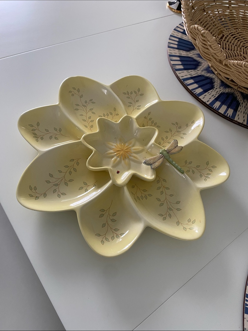 Lenox Butterfly Meadow Dragonfly Server RETIRED lovely Collectors 🦋🦋🌼🌼